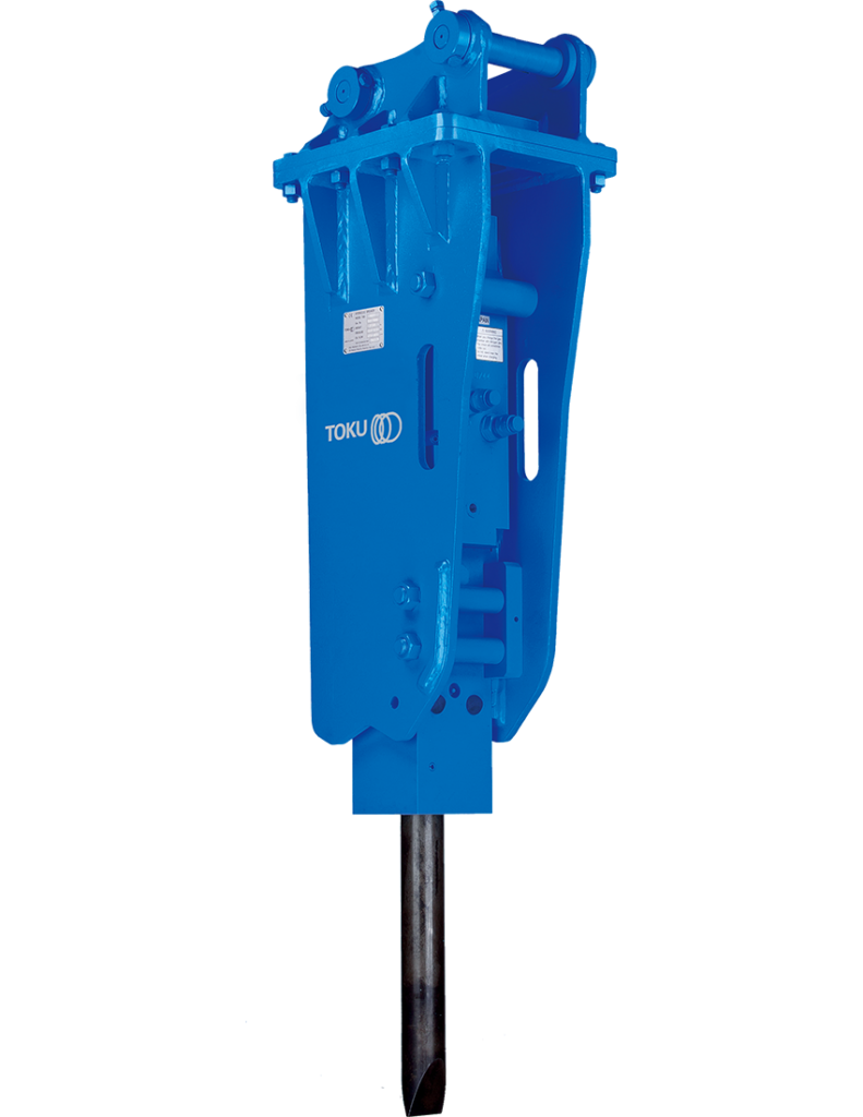 Toku TNB-2M excavator mounted jackhammer attachment for the Kato 17 mini excavator