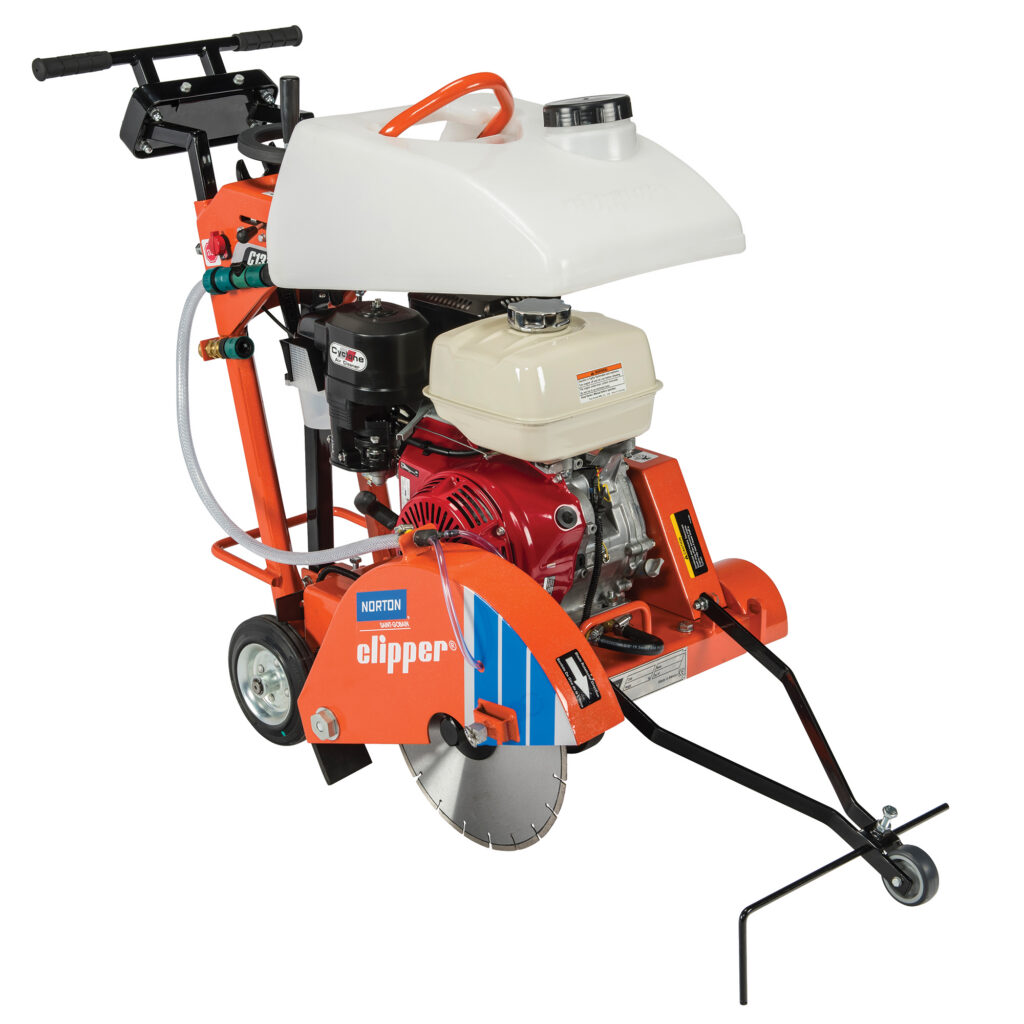Norton Clipper C14PEK walk-behind concrete saw for driveways and roads